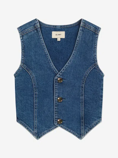 Dl1961 Girls Zizi Denim Waistocoat In Blue