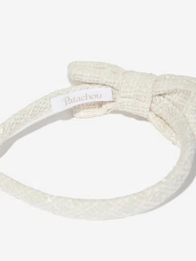 Patachou Girls Special Occasion Bow Headband In White