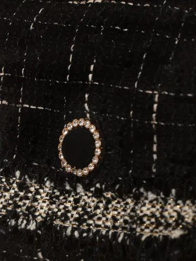 Patachou Tweed Shoulder Bag In Black