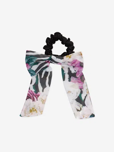 Patachou Floral Print Bow Scrunchie In Pink