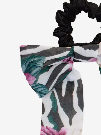 Patachou Floral Print Bow Scrunchie In Pink