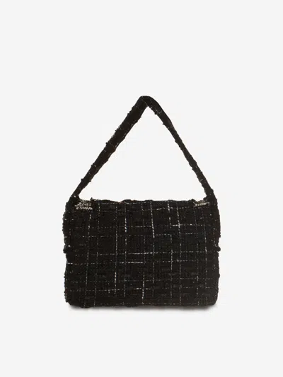 Patachou Tweed Shoulder Bag In Black