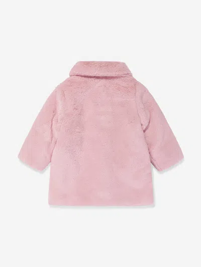 Paz Rodriguez Girls Faux Fur Coat In Pink