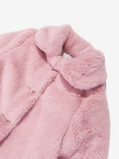 Paz Rodriguez Girls Faux Fur Coat In Pink