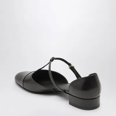 Ferragamo Linette Leather T-strap Ballerina Flats