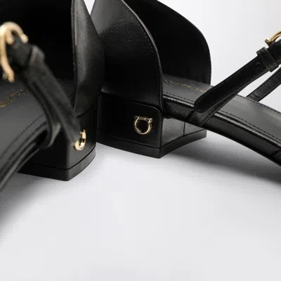 Ferragamo Linette Leather T-strap Ballerina Flats
