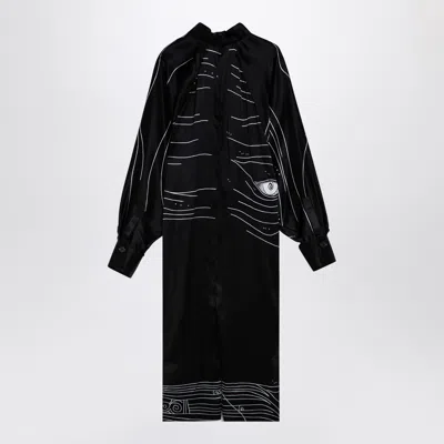 Ferragamo Spirit Print Satin Dress