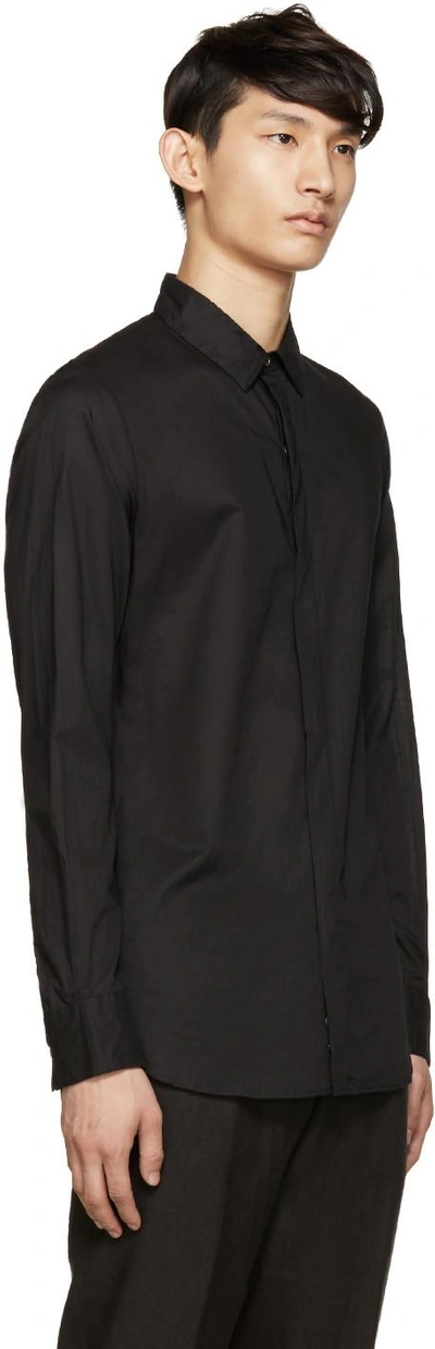 Shop Ann Demeulemeester Black Poplin Shirt