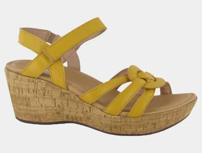 Naot Tropical Platform Wedge Sandal In Yellow