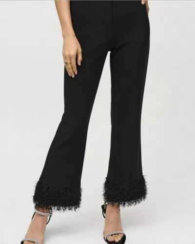 Joseph Ribkoff Silky Knit And Novelty Flared Pants In Black In Black