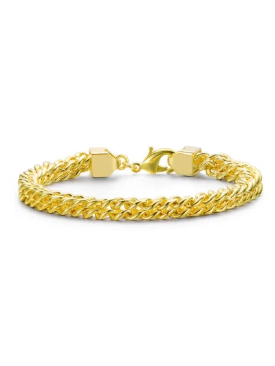 Rachel Glauber 14k Gold Plated Mesh Link Bracelet In Gold