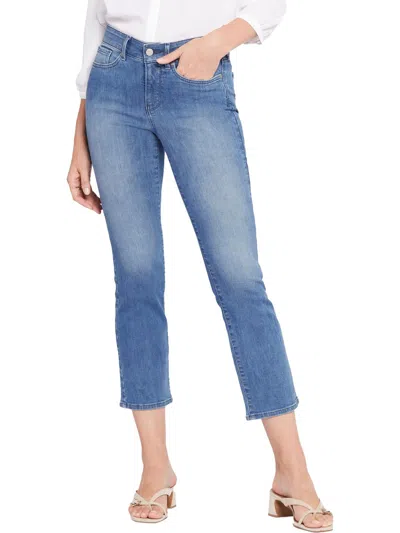 Nydj Marilyn Ankle Womens Tummy Slimming Denim Straight Leg Jeans In Blue