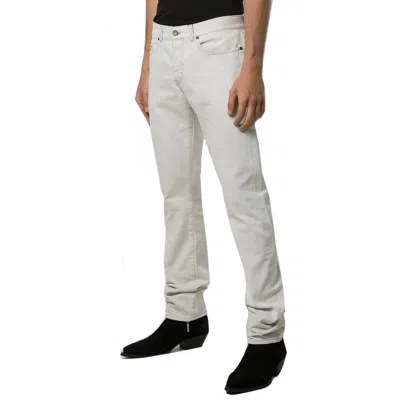 Shop Saint Laurent Cotton Denim Slim Jeans