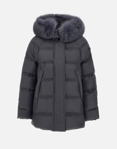 Peuterey Takan Down Jacket In Black In Grey