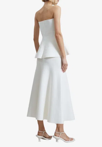 The Frankie Shop Agathe Strapless Knitted Top In White