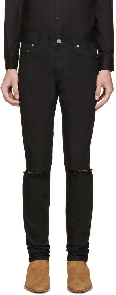 Saint Laurent Black Skinny Ripped Jeans