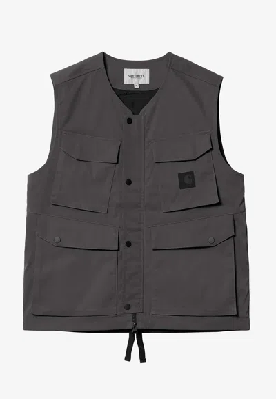 Carhartt Work In Progress Balto Water Repellent Cargo Vest In Gray