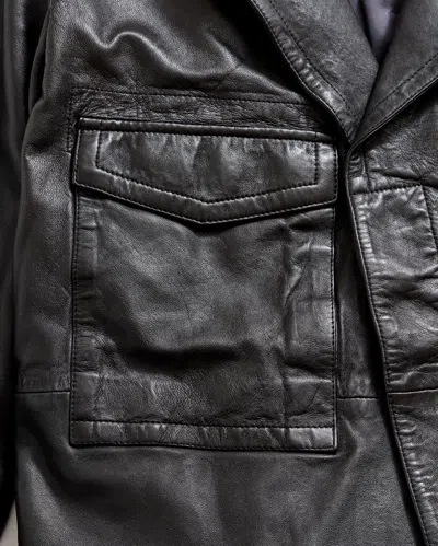 Billy Reid Leather Field Jacket In Java