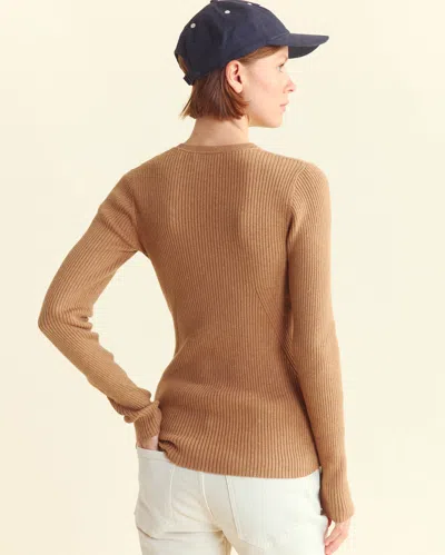 Billy Reid Long Sleeve Rib Crew In Billy's Brown