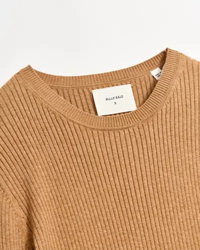Billy Reid Long Sleeve Rib Crew In Billy's Brown