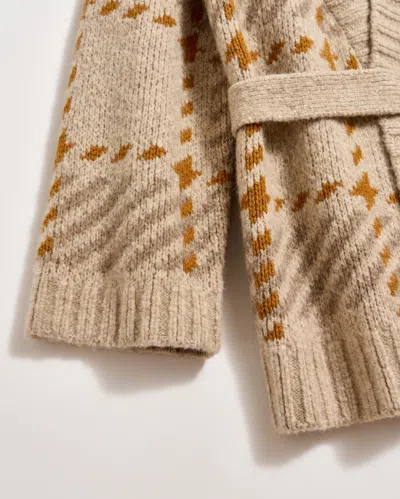 Billy Reid Plaid Wrap Cardigan In Camel/brown