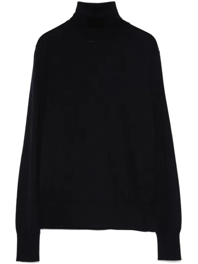 Forte Forte Roll-neck Panelled Sweater In Blue