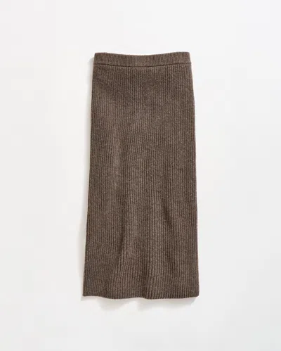 Billy Reid Straight Rib Sweater Skirt In Heathered Mink