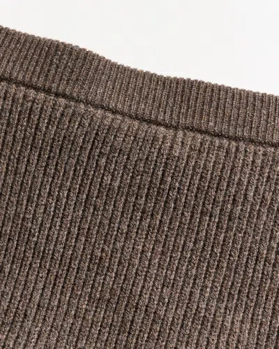 Billy Reid Straight Rib Sweater Skirt In Heathered Mink
