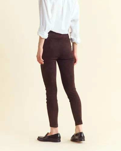 Billy Reid Stretch Suede Fly Front Legging In Java