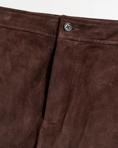 Billy Reid Stretch Suede Fly Front Legging In Java