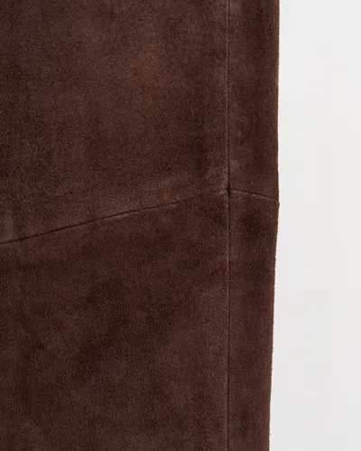 Billy Reid Stretch Suede Fly Front Legging In Java