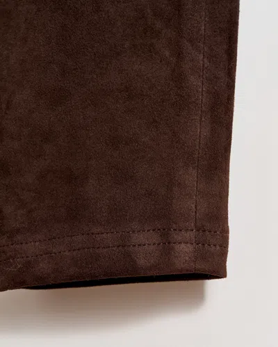 Billy Reid Stretch Suede Fly Front Legging In Java