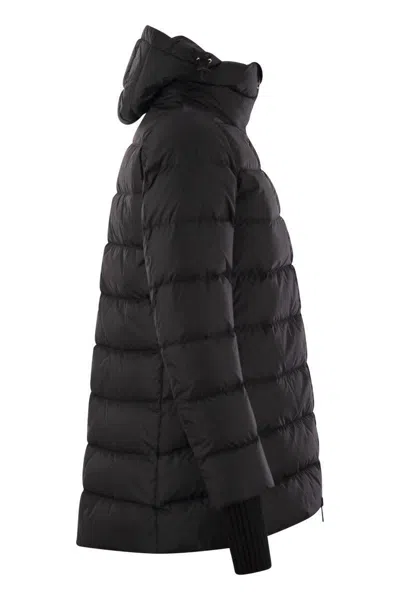 Herno A-shape Puffer Jacket With Hood In Black
