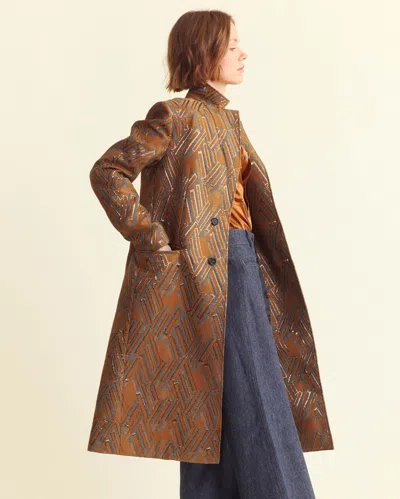 Billy Reid Tailored Jacquard Crombie In Multi