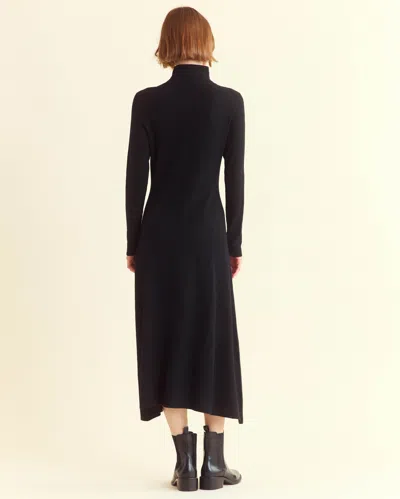 Billy Reid Wool Turtleneck Contour Sweater Dress In Black