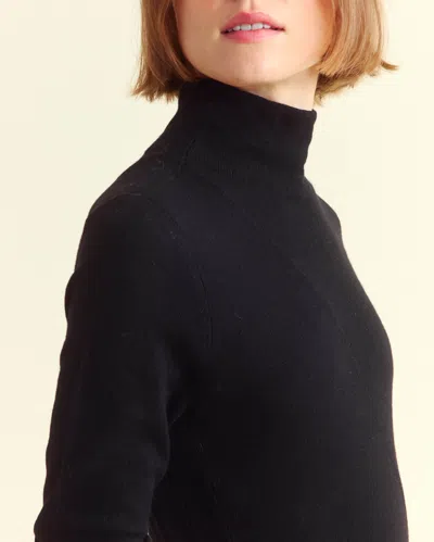 Billy Reid Wool Turtleneck Contour Sweater Dress In Black