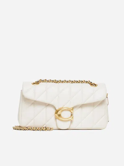 Coach Quilted Leather Crossbody Bag With Chain Strap In Chalk