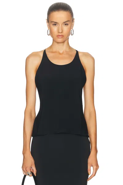 Grace Ling Biomorphic Spine Open Back Top In Black