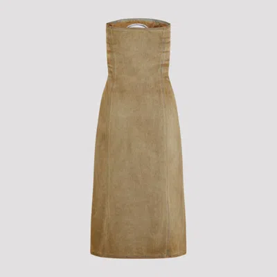 Diesel Brown De-vildress-fsf Cotton Midi Dress In Blue