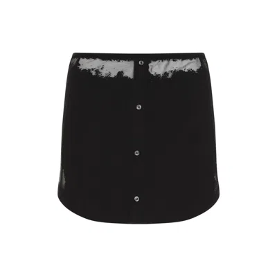 Diesel High-waisted Mini Skirt Unique Pattern In Black