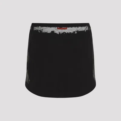 Diesel High-waisted Mini Skirt Unique Pattern In Black