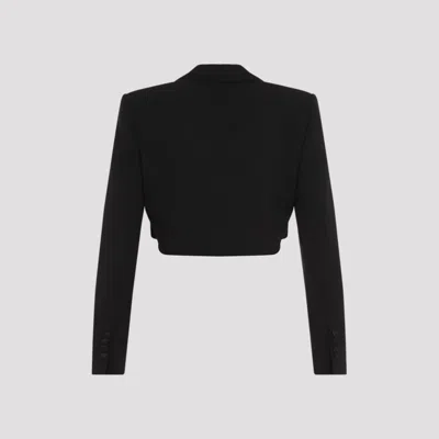 Dolce & Gabbana Single-breasted Wool Gabardine Spencer Tuxedo Jacket In Black