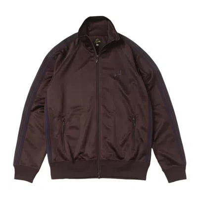 Needles Brown Poly Smooth Track Jacket In Dark Brown