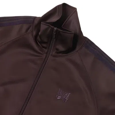 Needles Brown Poly Smooth Track Jacket In Dark Brown