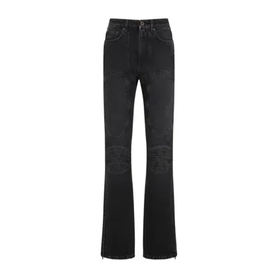 Jean Paul Gaultier Jeans With Padded Inlays And Lace-up In Black