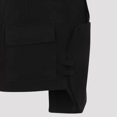 Rick Owens Stefan Black Mini-skirt With Patch Pockets In Wool Woman In Black