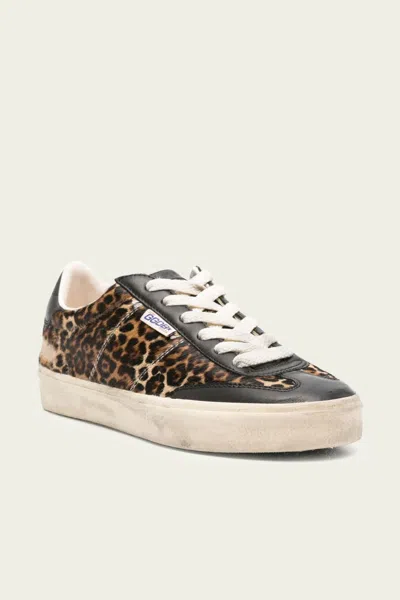 Golden Goose Soul-star Distressed Leather-trimmed Leopard-print Calf Hair Sneakers