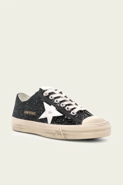 Golden Goose Women's V-star 2 Rubber Toe Glitter Upper Sneakers