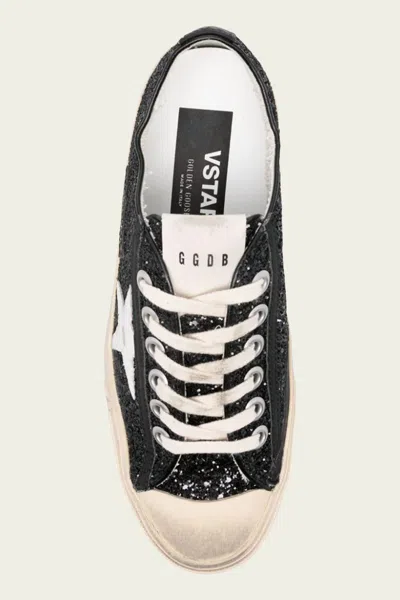 Golden Goose Women's V-star 2 Rubber Toe Glitter Upper Sneakers