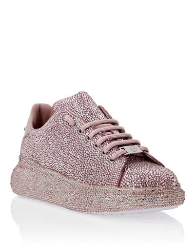 Philipp Plein Suede Runner Full Strass In Pink